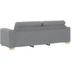Trivietė sofa, šviesiai pilka, 220x78x80 cm, audinys