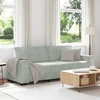 Trivietė sofa, šviesiai pilka, 220x78x84 cm, aksomas