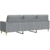 Trivietė sofa, šviesiai pilkos spalvos, 210cm, audinys