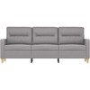 Trivietė sofa, šviesiai pilkos spalvos, 180cm, audinys