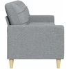 Trivietė sofa, šviesiai pilkos spalvos, 210cm, audinys
