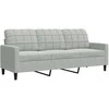 Trivietė sofa, šviesiai pilkos spalvos, 180cm, aksomas