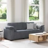 Trivietė sofa, tamsiai pilka, 220x77x82 cm, aksomas