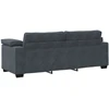 Trivietė sofa, tamsiai pilka, 220x77x82 cm, aksomas