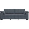 Trivietė sofa, tamsiai pilka, 220x77x82 cm, aksomas