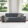 Trivietė sofa, tamsiai pilka, 220x78x80 cm, aksomas