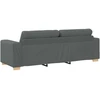 Trivietė sofa, tamsiai pilka, 220x78x80 cm, audinys