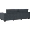 Trivietė sofa, tamsiai pilka, 220x78x84 cm, aksomas