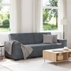 Trivietė sofa, tamsiai pilka, 220x78x84 cm, aksomas