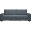 Trivietė sofa, tamsiai pilka, 220x78x84 cm, aksomas