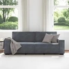 Trivietė sofa, tamsiai pilka, 220x78x84 cm, aksomas