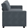 Trivietė sofa, tamsiai pilka, 220x78x84 cm, aksomas