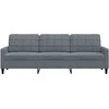 Trivietė sofa, tamsiai pilkos spalvos, 210cm, aksomas