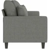 Trivietė sofa, tamsiai pilkos spalvos, 210cm, audinys