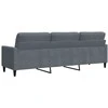 Trivietė sofa, tamsiai pilkos spalvos, 210cm, aksomas