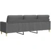 Trivietė sofa, tamsiai pilkos spalvos, 210cm, audinys