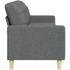 Trivietė sofa, tamsiai pilkos spalvos, 210cm, audinys