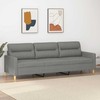Trivietė sofa, tamsiai pilkos spalvos, 210cm, audinys