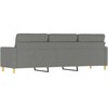 Trivietė sofa, tamsiai pilkos spalvos, 210cm, audinys