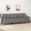 Trivietė sofa, tamsiai pilkos spalvos, 210cm, audinys