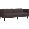 Trivietė sofa, tamsiai rudos spalvos, audinys