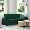Trivietė sofa, tamsiai žalia, 220x78x84 cm, aksomas
