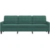 Trivietė sofa, tamsiai žalios spalvos, 210cm, aksomas