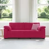Trivietė sofa, vyno raudonumo, 220x77x82 cm, aksominė