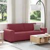 Trivietė sofa, vyno raudonumo, 220x77x82 cm, audinys
