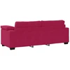 Trivietė sofa, vyno raudonumo, 220x77x82 cm, aksominė