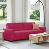 Trivietė sofa, vyno raudonumo, 220x78x84 cm, aksominė