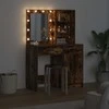 Puošimosi stalo komplektas su LED 2 vnt. Rūkyta ąžuolas