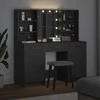Puošimosi stalo komplektas su LED 3 vnt. Juodas ąžuolas
