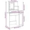 tualetinis staliukas su LED Old Wood 86,5x35x136 cm