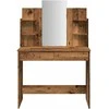 tualetinis staliukas su veidrodžiu Old Wood 96x39x142 cm