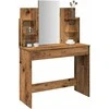 tualetinis staliukas su veidrodžiu Old Wood 96x39x142 cm