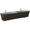 Turėklas 2 vnt. Juoda 80 x 17 x 17 cm Metalas