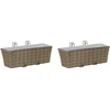 Turėklas 2 vnt. Pilka 50 x 17 x 17 cm Metalas