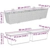 Turėklas 2 vnt. Juoda 80 x 17 x 17 cm Metalas