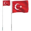 Turkijos vėliava su stiebu, aliuminis, 5,55m