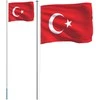 Turkijos vėliava su stiebu, aliuminis, 6,23m