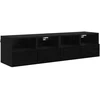 TV staliukas TV sieniniai spintelės 2 pcs Juodas ąžuolas 60 x 30 x 30 cm