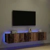 TV staliukas TV sieninė spintelė su LED 2 pcs Senas medis 80 x 35 x 31 cm