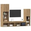 TV staliukas Televizoriaus spintelė 4 pcs artisano ąžuolo Apdirbta mediena