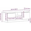 TV staliukas Televizoriaus spintelė 102 x 32 x 35.5 cm Juodas ąžuolas