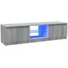 TV staliukas TV spintelė su LED apšvietimu, pilka ąžuolo, 120x30x35,5cm