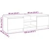 TV staliukas TV spintelė su LED apšvietimu, pilka ąžuolo, 120x30x35,5cm