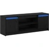 TV staliukas TV vienetai 139,5 x 34 x 50 cm Juoda Apdirbta mediena