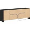 TV staliukas TV vienetai 139,5 x 34 x 50 cm Juoda Apdirbta mediena