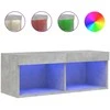 TV staliukas TV spintelė su LED lemputėmis, betono pilka, 80x30x30cm